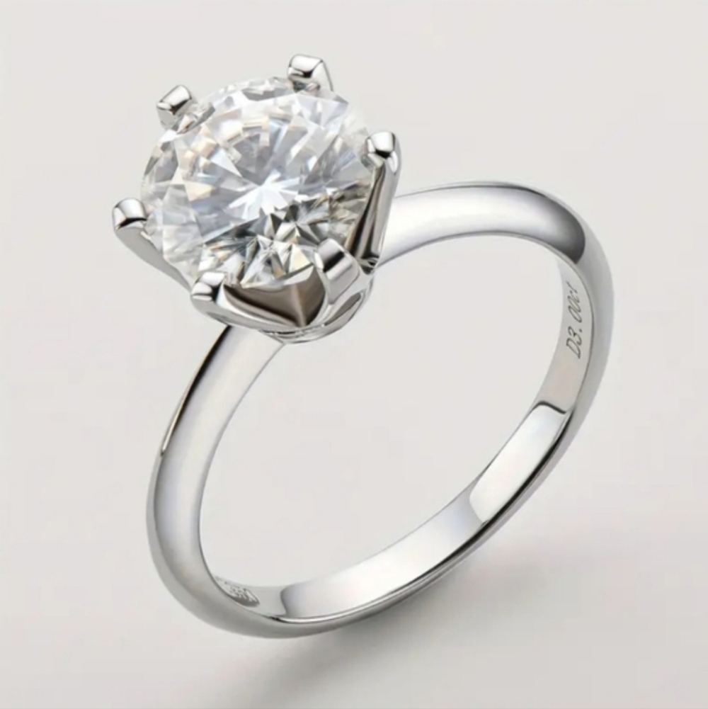 Diamond engagement rings with silver band
